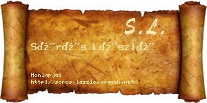 Sörös László névjegykártya