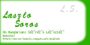 laszlo soros business card